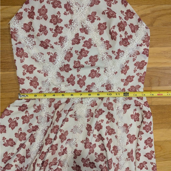 Tularosa Floral Lace Mini Dress Cream Orange Medium - Picture 7 of 12